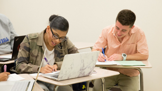 Students seen working together.