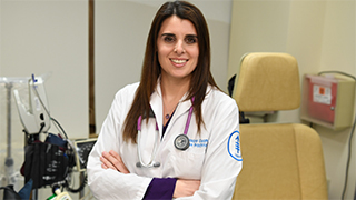 Nursing student working in the field