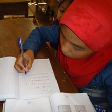 Cham Language Written in Notebook by Student