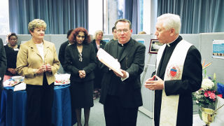 Ruth Sharkey at the dedication of the Ruth Sharkey Academic Resource Center. 