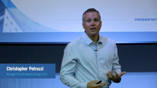 Christopher Petruzzi presenting in the University Center Studio