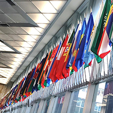 US DOS Building Display of Flags