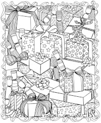 Christmas presents coloring page