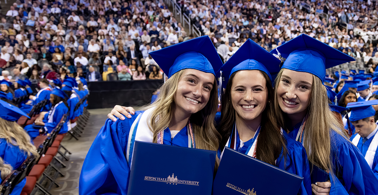 A photo of students at graduation.