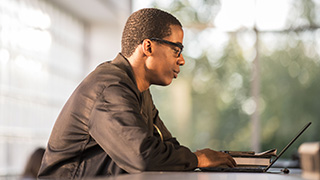 Student on a laptop