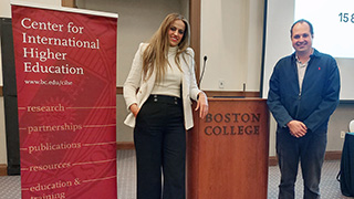 Graduate student Hanan Abu Salih and Associate Professor Santiago Castiello-Gutiérrez.