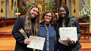 Ines Murzaku with inductees