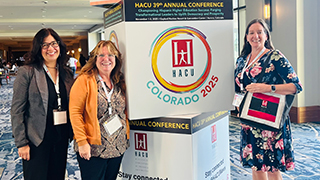 Nicki Gonzalez of Regis University, Maryellen Hamilton of Saint Peter's University and Mary Kate Naatus of Seton Hall presented a workshop on experiential learning.