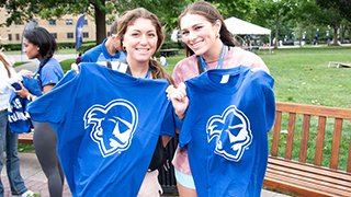 Two students with Pirate Logo tshirts