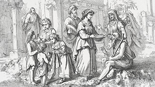  Illustration of Matthew 25:40 - feeding the hungry