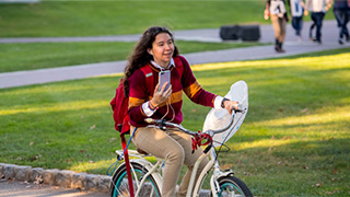 Student on a bike