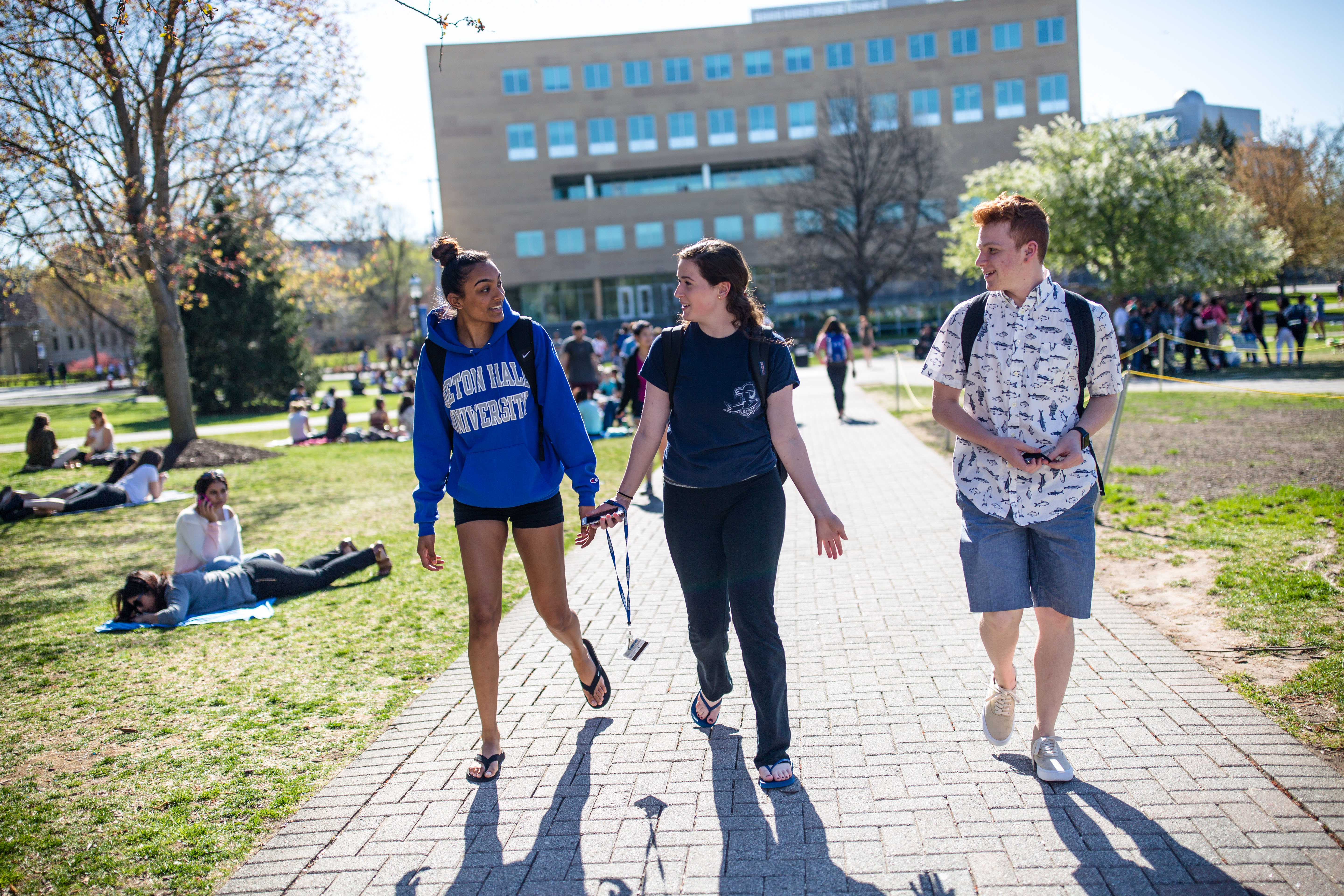 Students walking on campus