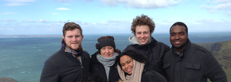 English students studying abroad in Ireland.