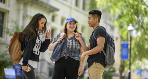 students talking