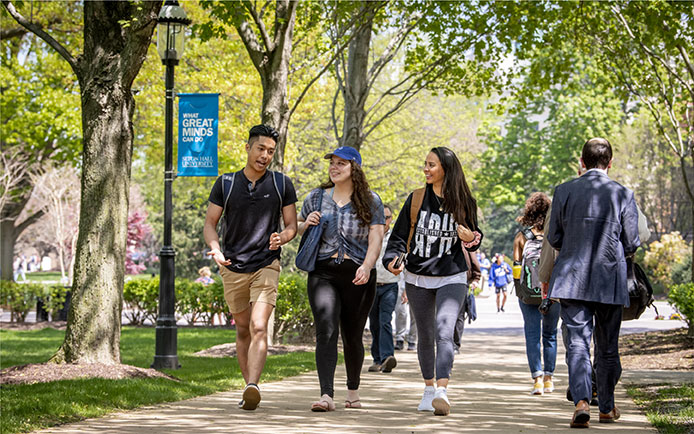 students walking